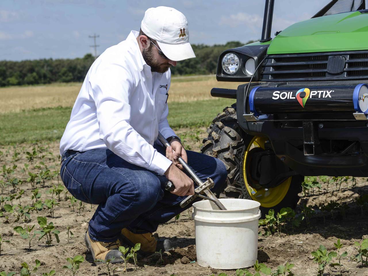 Sampling Soil in a field