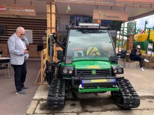 Sensor on track-vehicle in farm show site