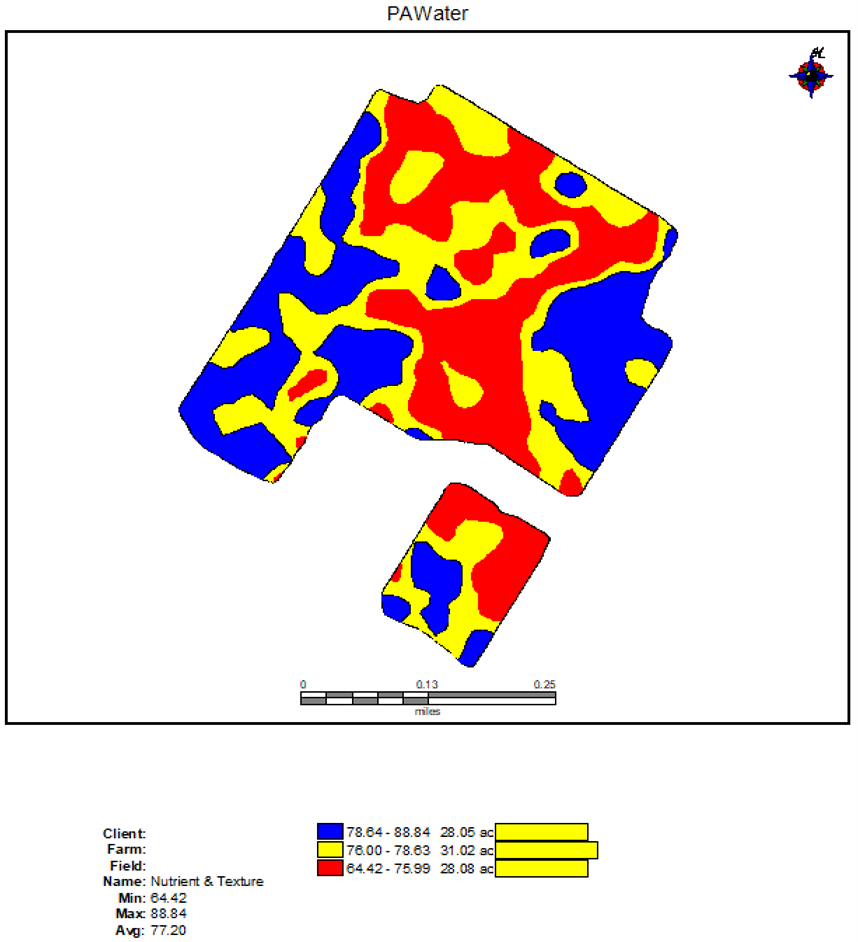 Figure 3: SoilOptix® Plant Available Water layer map