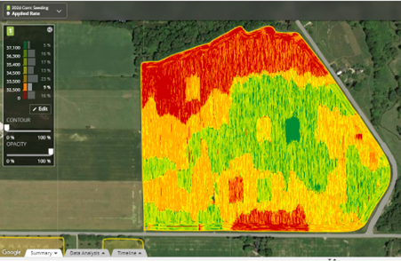 Figure 9: As-Applied Planting Map for seeding SR Field